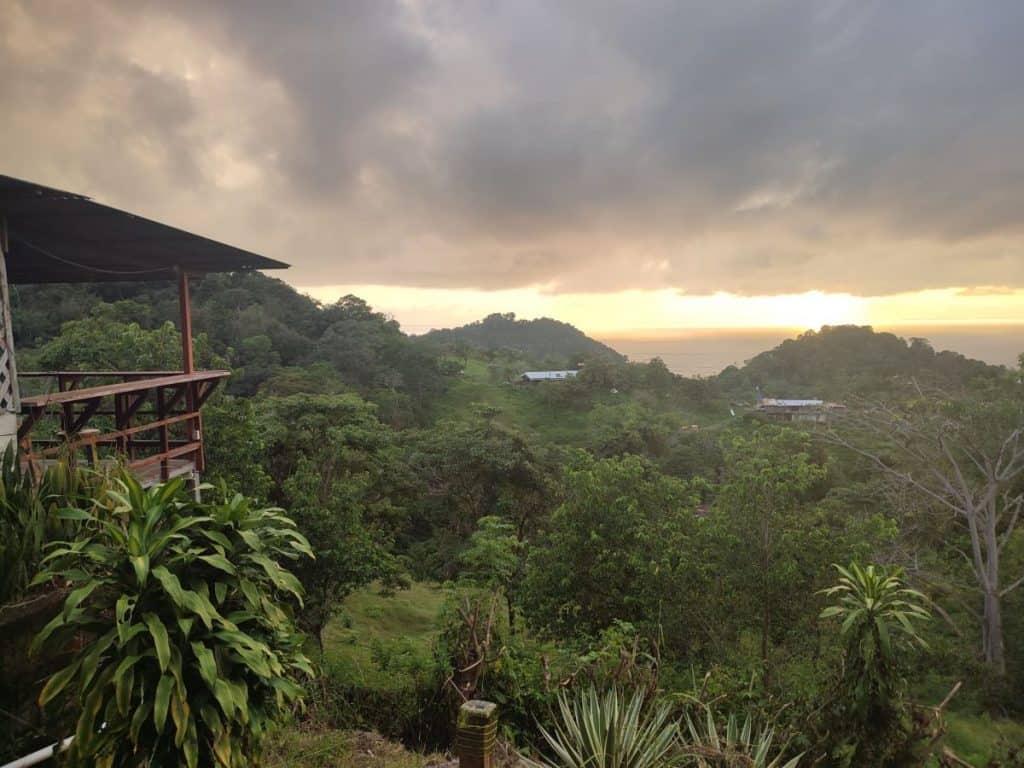 View out over the jungle from Pura Natura Lodge in Costa Rica.